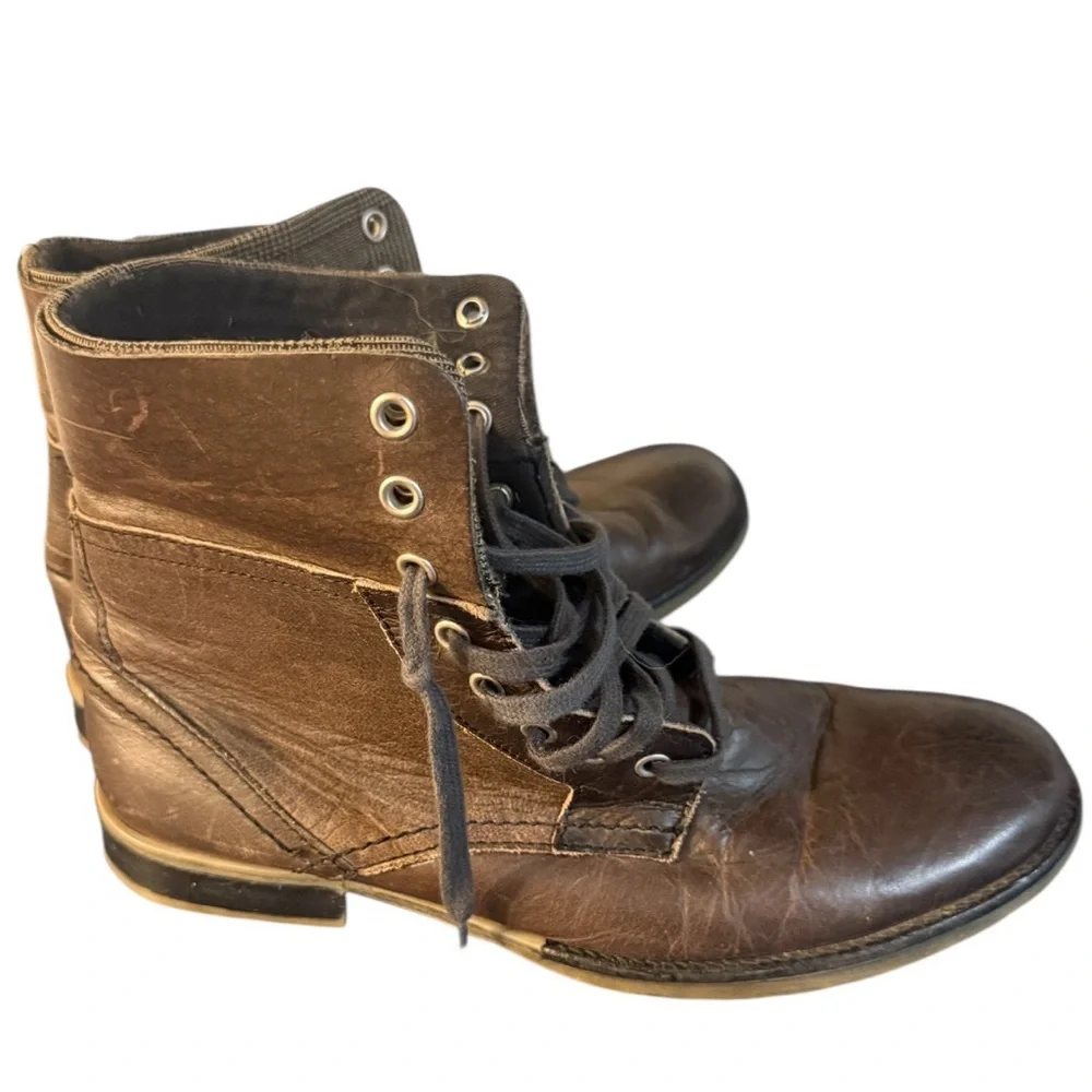 Franco Fortini Mens Sz 10 Ankle Boots Mate 2 Chukka Laces Brown Leather Shoes